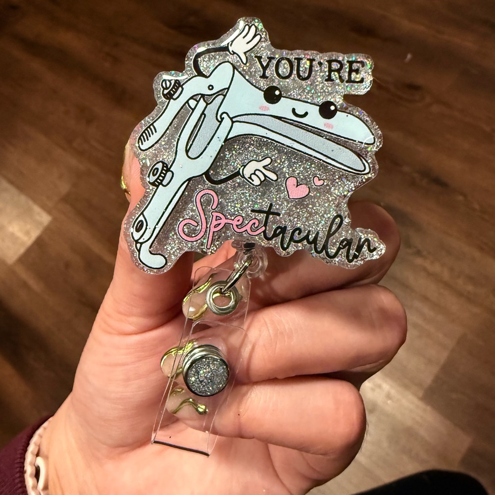 Cute Glittery Badge Reel